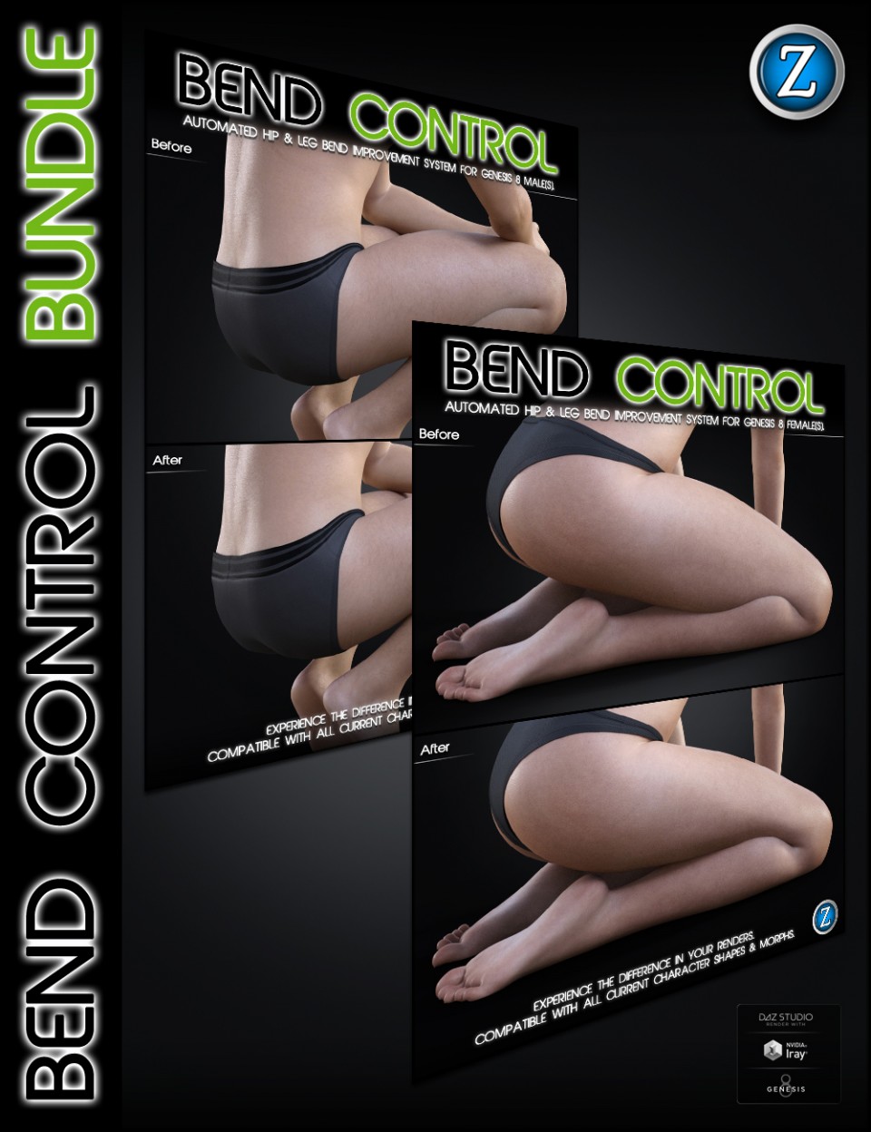 Bend Control Bundle for Genesis 8 Female(s) and Male(s)