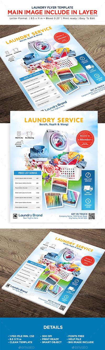 GraphicRiver - Laundry Services Flyer - Business Flyer 22541864