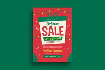PSD Holiday Christmas Sale Flyer