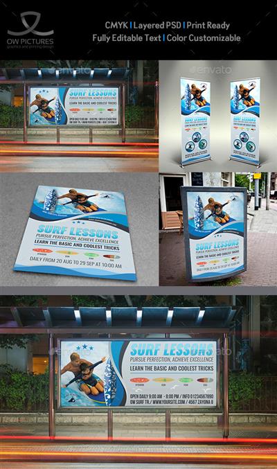 GraphicRiver - Surf Sport Training Advertising Bundle 22734759