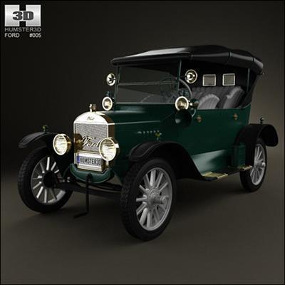 Ford Model T 4door Tourer 1924 3D model