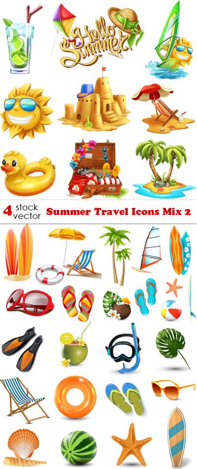 Vectors - Summer Travel Icons Mix 2