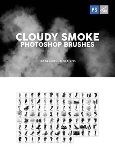 100 Cloudy Smoke Photoshop Stamp Brushes