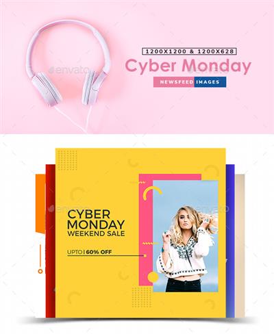 GraphicRiver - Cyber Monday Sale Facebook and Instagram Newsfeed Banners - 10 Designs 22882443