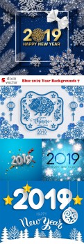 Vectors - Blue 2019 Year Backgrounds 7