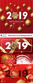 Vectors - Red 2019 Year Background 8