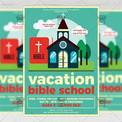 Church A5 Template - Vacation Bible School Flyer