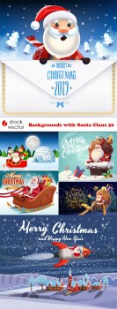 Vectors - Backgrounds with Santa Claus 36