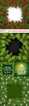 Vectors - Green Christmas Backgrounds Mix 5