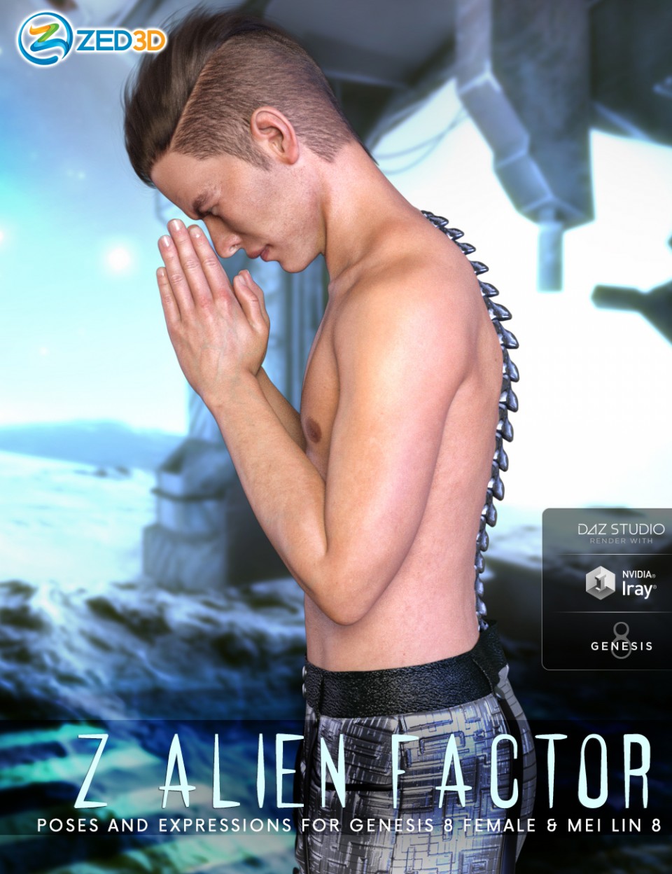Z Alien Factor - Poses and Expressions for Nix 8 and Genesis 8 Male
