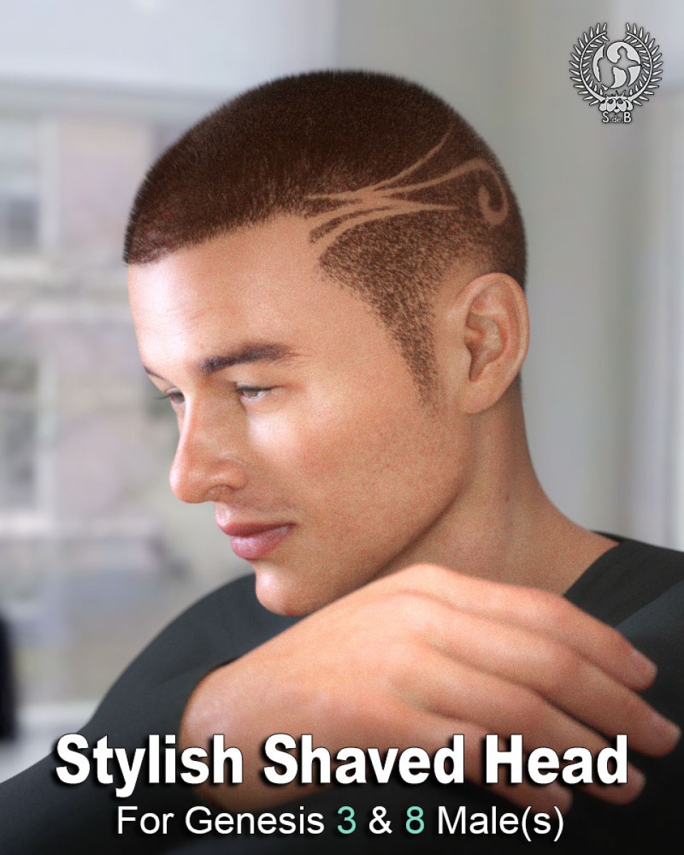 Stylish Shaved Hair For Genesis 3 And 8 Male(s)