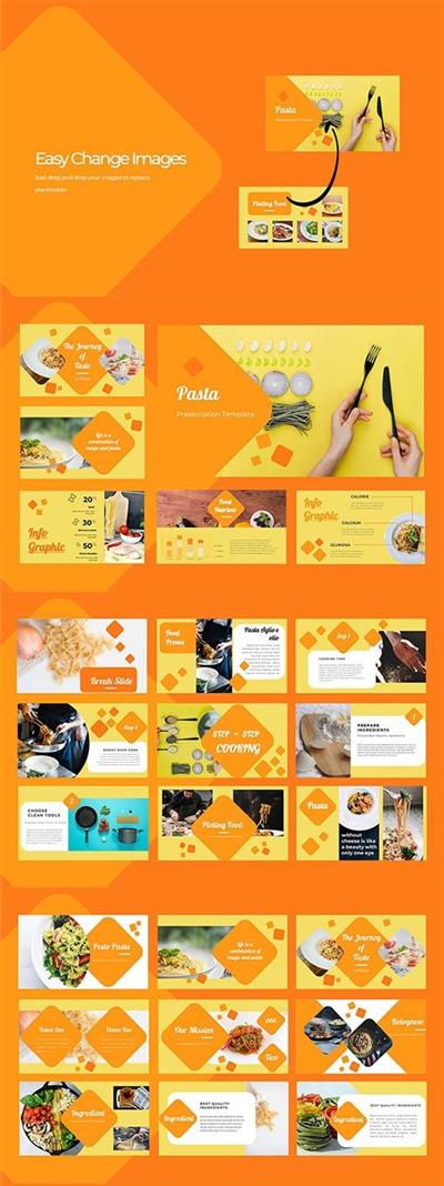 Pasta Restaurant Powerpoint, Keynote and Google Sliders Template