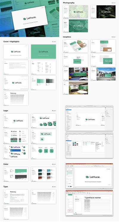 Letucce - Brand Guide Kickstarter Template - Simple & easy to use brand guide template