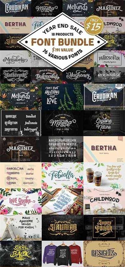 76 Fonts in 1 Font Collection 3148223