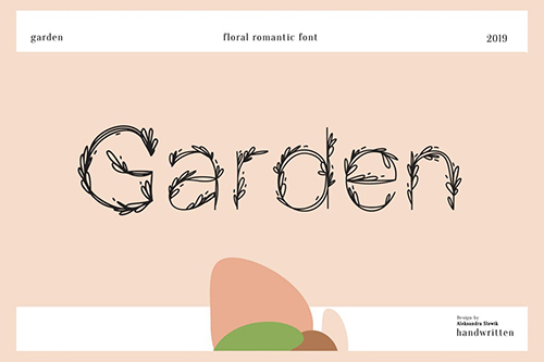 Garden|floral romantic font