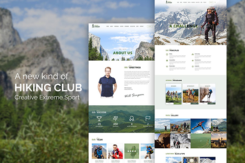 Hiking Club - Sports Activity and Agency Template
