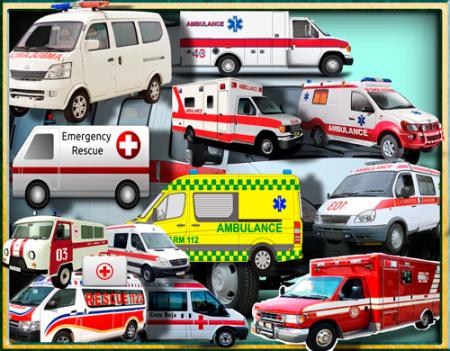 Клипарты для фотошопа - Машины скорой помощи