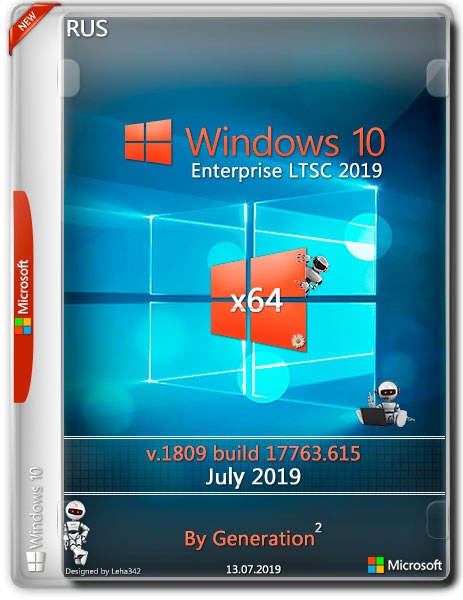 Windows 10 Enterprise LTSC x64 17763.615 July 2019 by Generation2 (RUS)