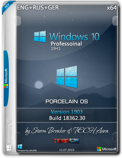 Windows 10 Pro x64 Porcelain OS by SB & Aura (ENG+RUS+GER/2019)