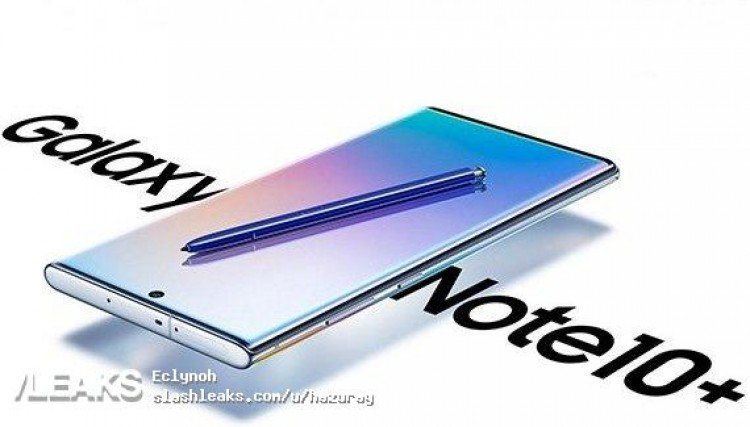Официальное изображение Samsung Galaxy Note10+ с нестандартного ракурса
