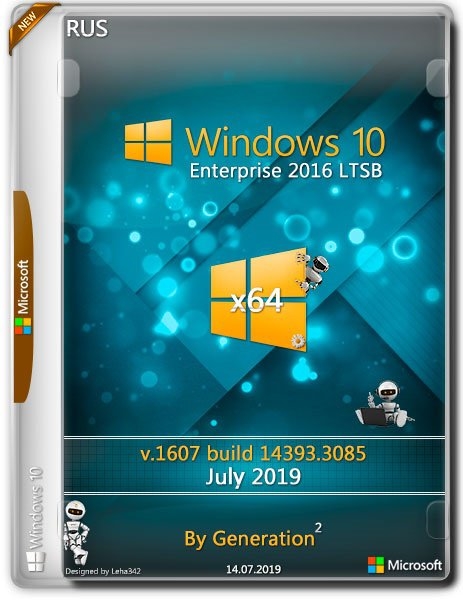 Windows 10 Enterprise LTSB 14393.3085 July 2019 by Generation2 (x64) (2019) =Rus=