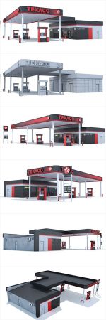 Texaco Gas station 3D model