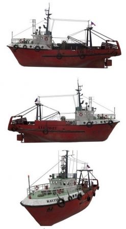 Fishing Trawler Refrigerator Ship 3D Model