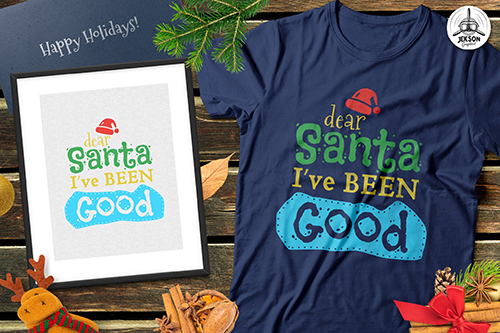 Funny Christmas Santa Print T-Shirt Xmas Retro Tee Template