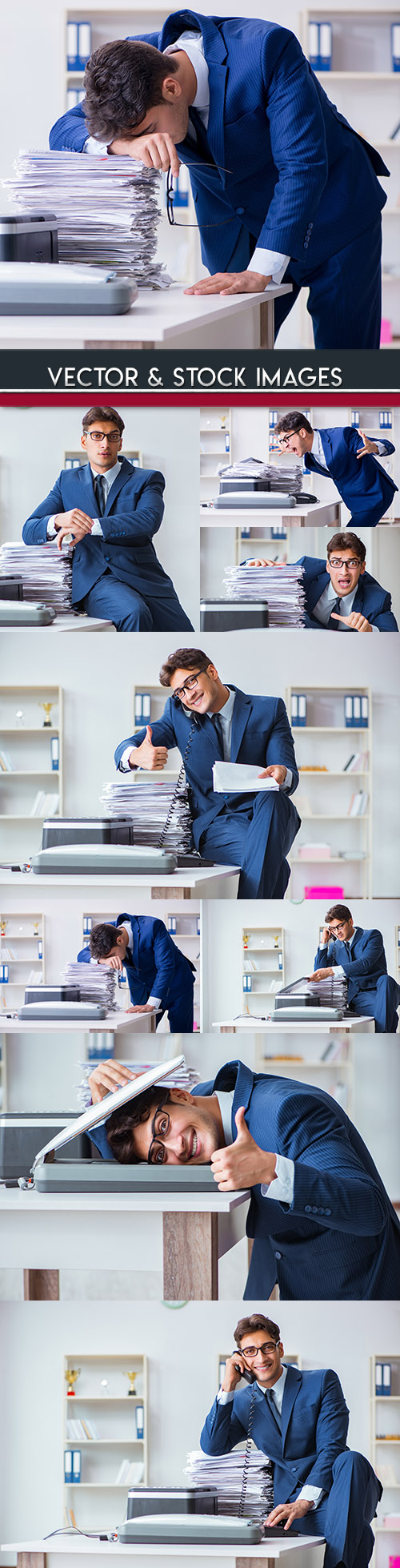 Business head at office behind copying of documents