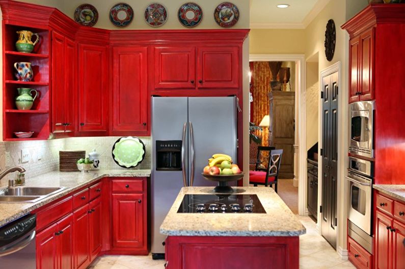Красная кухня (60 фото) идеи дизайна интерьеров, ремонт кухни