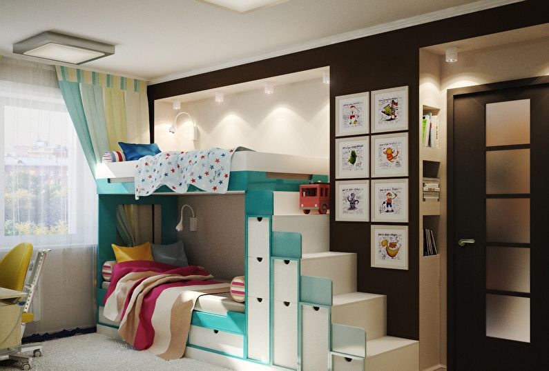 Дизайн детской комнаты для разнополых детей (52 фото)