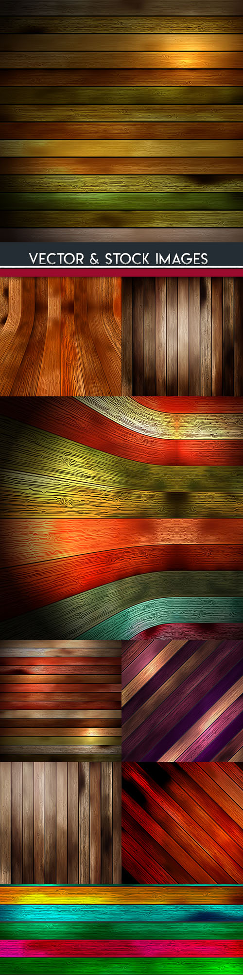 Wooden boards design color backgrounds