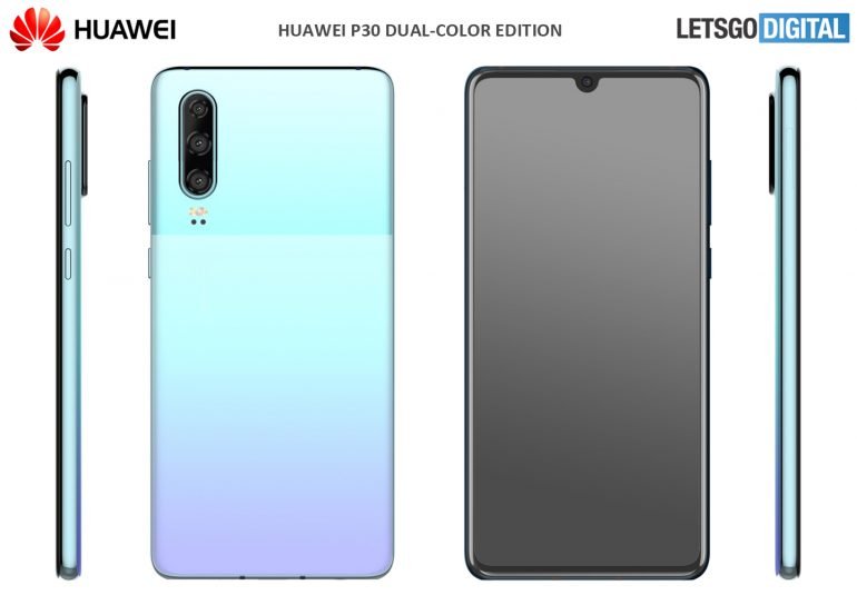 Двухцветные версии Huawei P30 получили звания Misty Lavender и Mystic Blue