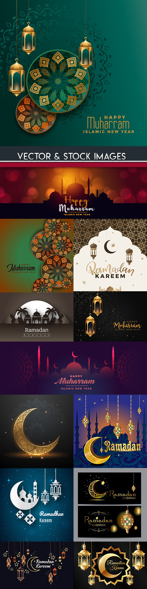 Ramadan Kareem Islamic culture collection illustrations 16