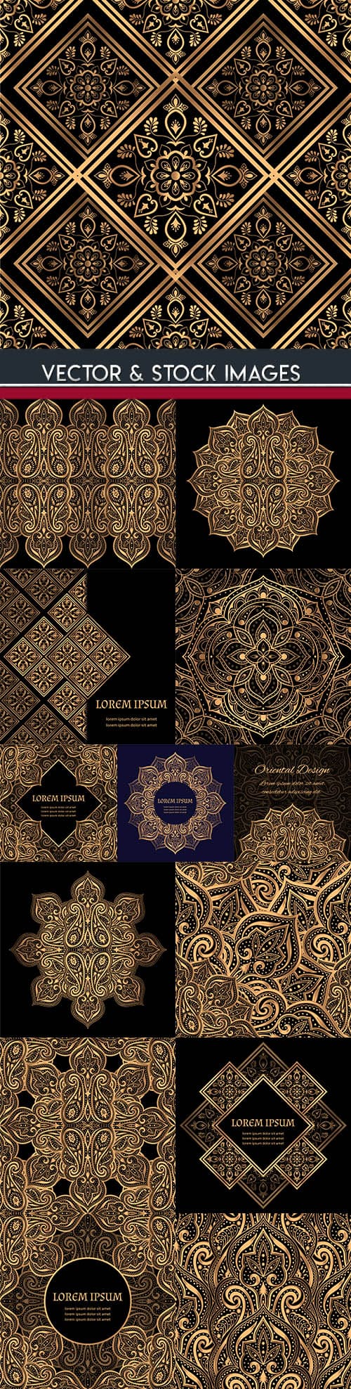 Decorative pattern and mandala gold design