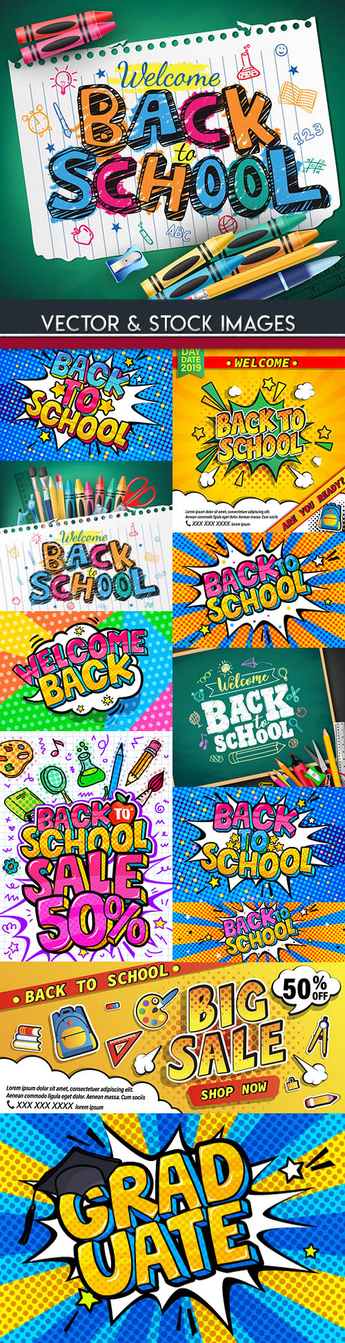 Back to school and accessories collection illustration 29