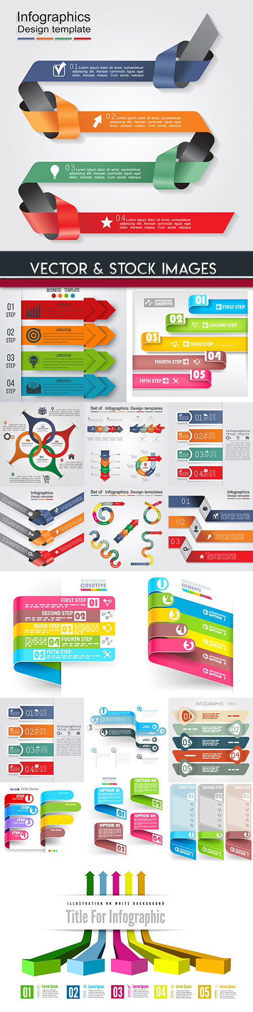 Business infographics options elements collection 95
