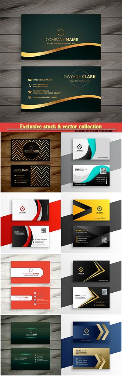 Golden company business card vector design