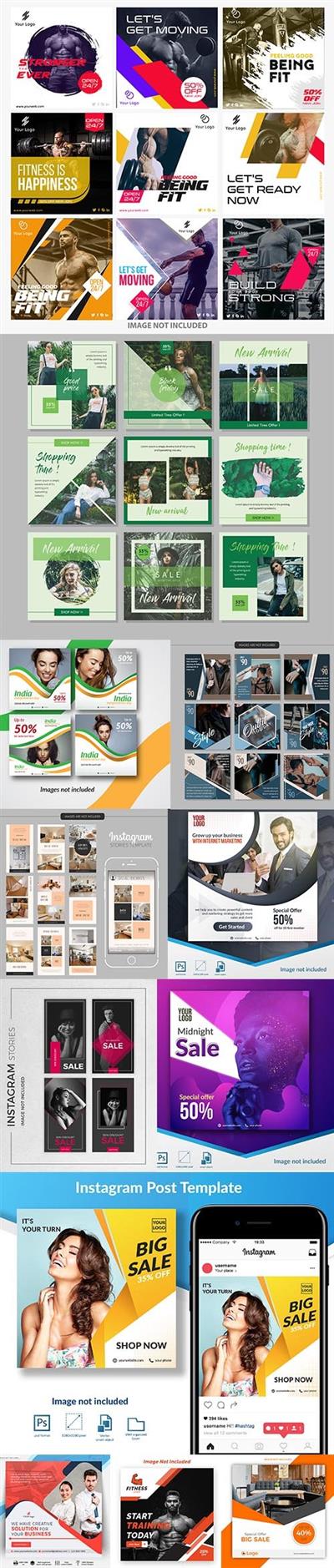 Social Media Post PSD and EPS Template Set 9