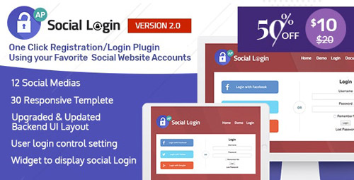 CodeCanyon - Social Login WordPress Plugin - AccessPress Social Login v2.0.4 - 11815891