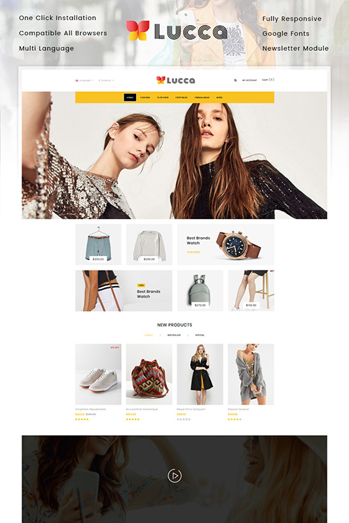 Lucca - Fashion Store OpenCart Template 85907