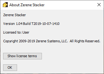 Zerene Stacker Professional 1.04 Build T201910071410