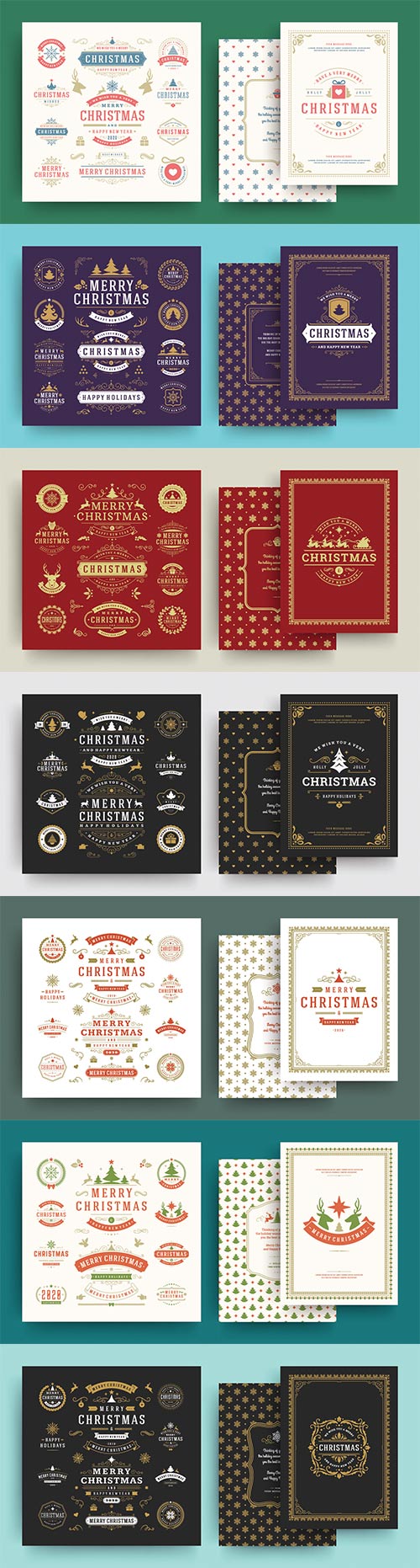 Christmas labels and badges vector design elements set with