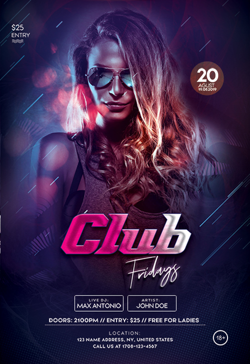 Club Friday Event PSD Flyer Template