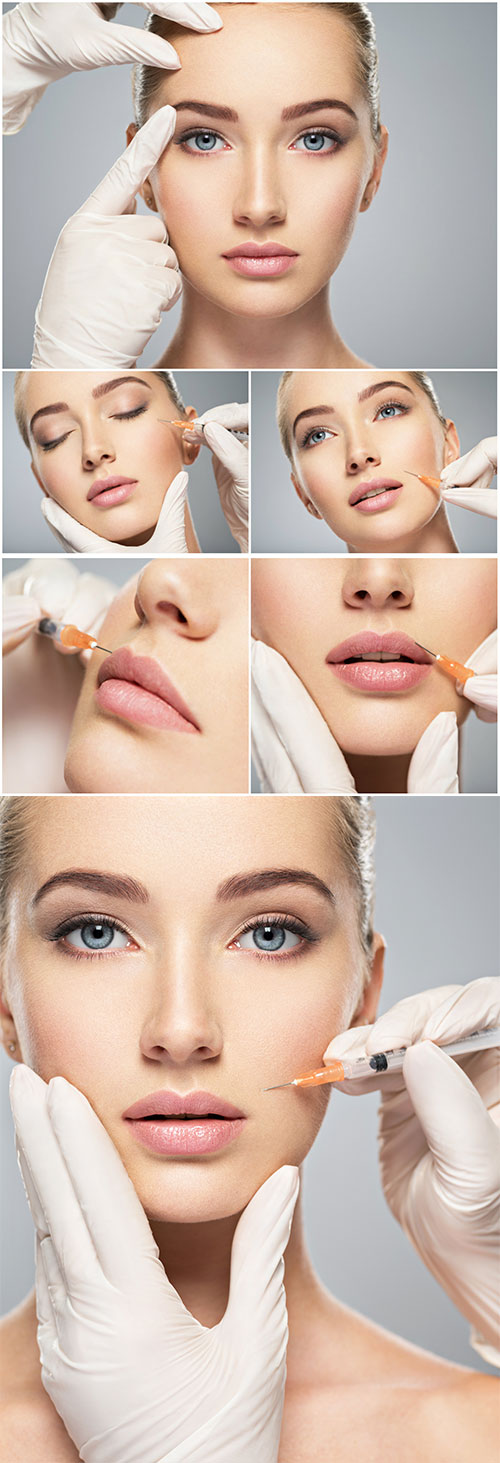Woman getting cosmetic injection of botox