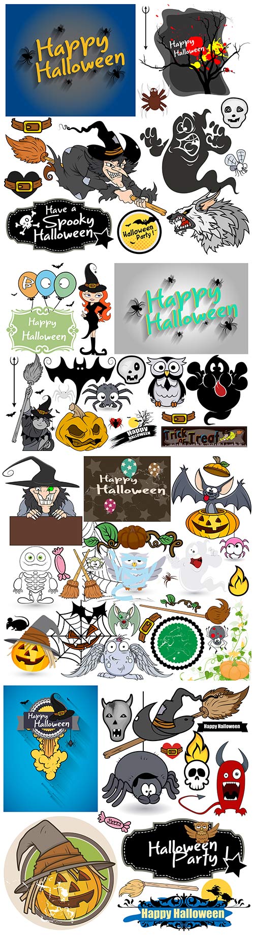 Halloween cartoon characters vector illustration # 5