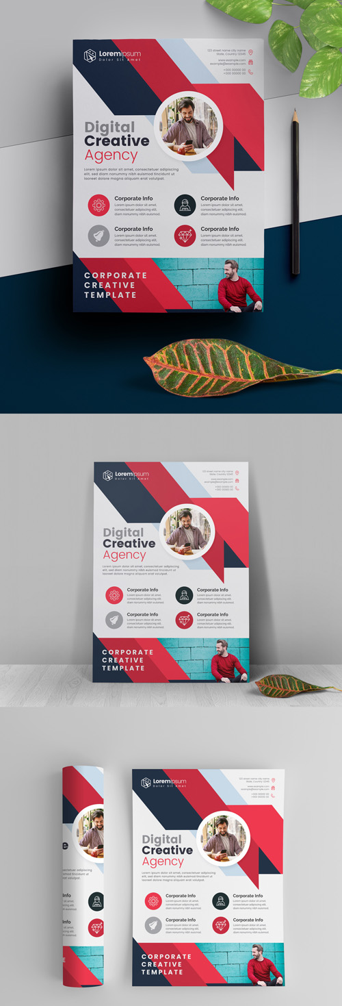 Red Abstract Flyer Layout 295382667