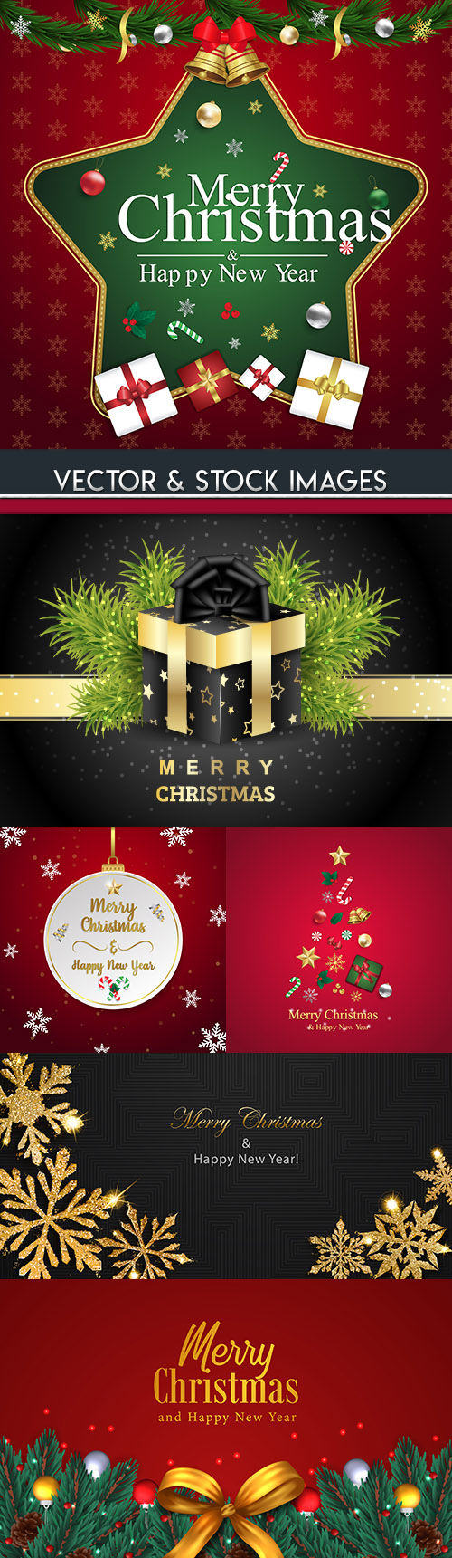 Merry Christmas and New Year background decorative 12