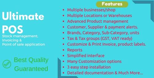 CodeCanyon - Ultimate POS v2.15 - Best Advanced Stock Management, Point of Sale & Invoicing application - 21216332 - NULLED