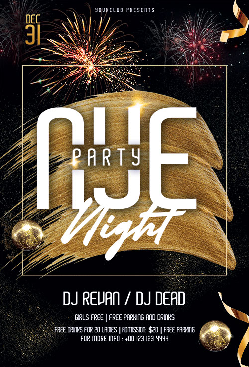 NYE Party Night - Premium flyer psd template